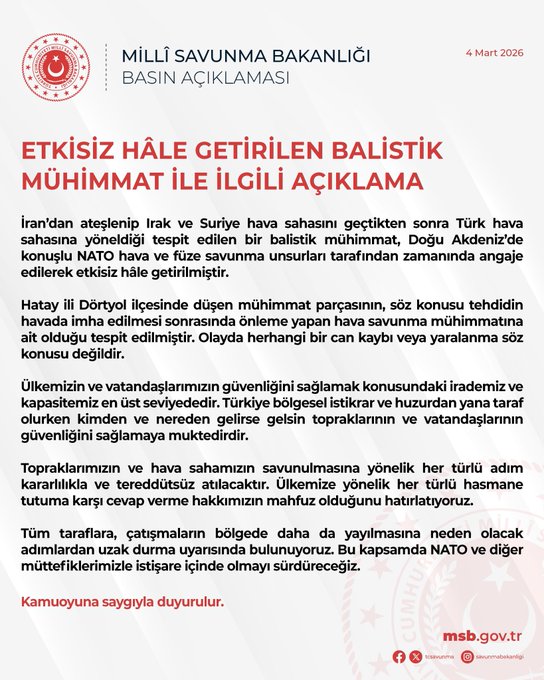 Sınır Hattında Alarm! Dörtyol’a Bomba Düştü